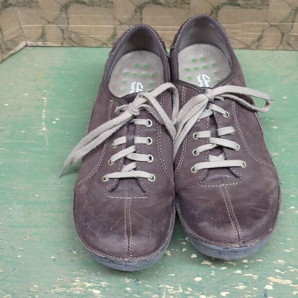 Clarks Wave Walk Womens Brown Leather Lace Up Comfort Shoes Size 8.5 - Picture 2 of 7